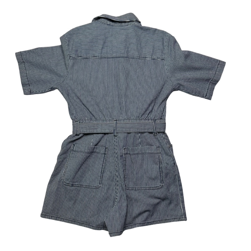 Universal Threads Navy and White Striped Short Sleeve Romper Size 10 NWT - Picture 2 of 11